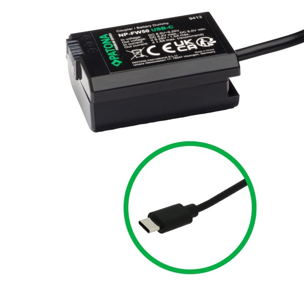 Adaptador de batería USB-C para Sony SLT-A33L